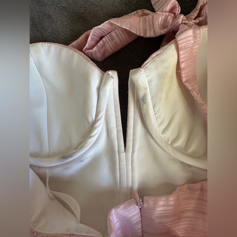 Pink Tie-Strap Mini Dress with Corset Bodice - Picture 8 of 8